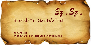 Szolár Szilárd névjegykártya